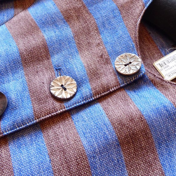 Maliparmi Women's Latrice Mali Blue Brown Stripe Jacket US Size 4 Euro Size 40 - Picture 1 of 8